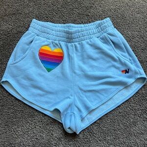 Aviator Nation Rainbow Heart Stitch Lounger Shorts